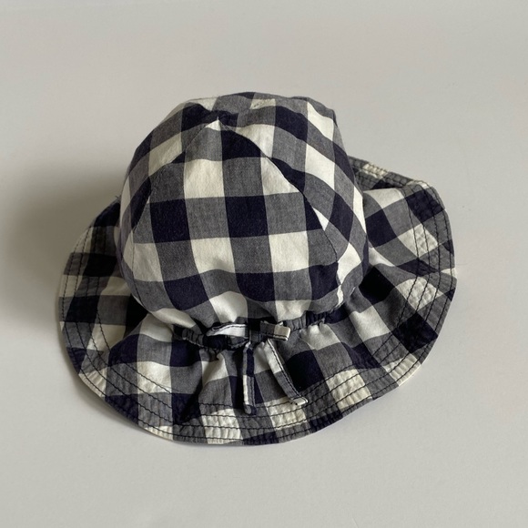 Baby Gap Navy Blue/White Buffalo Plaid Bucket Hat Lightweight Size 12-18 Months - Picture 6 of 8